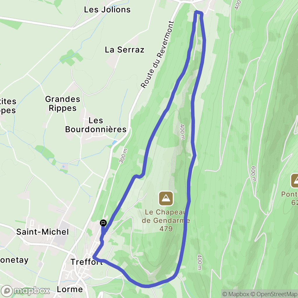 Val-Revermont : carte du parcours de randonnée - France