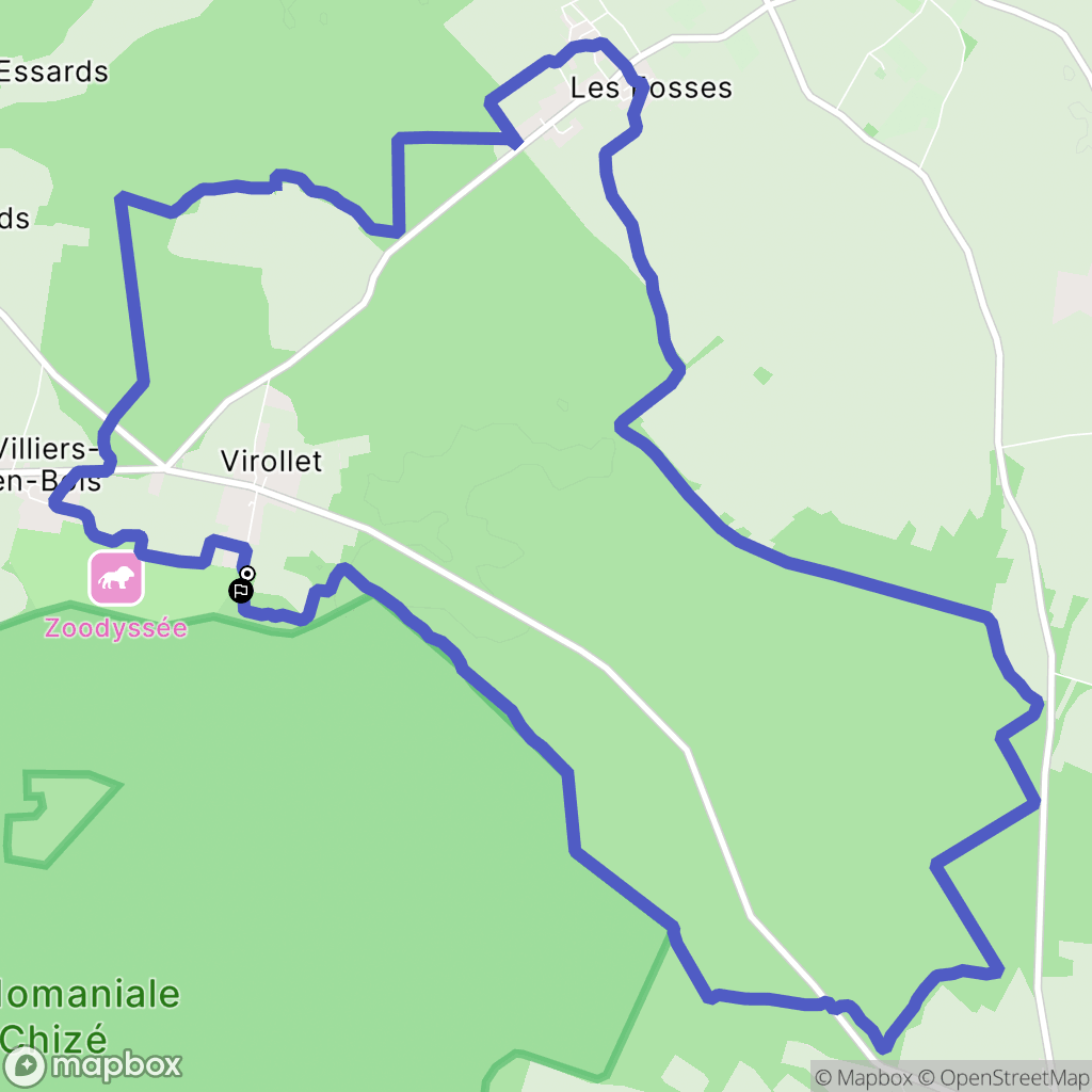 Villiers-en-Bois : carte du parcours de randonnée - France