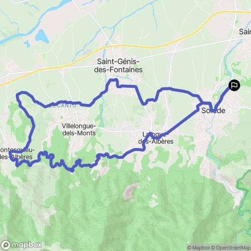 Sorède : carte du parcours de randonnée - France