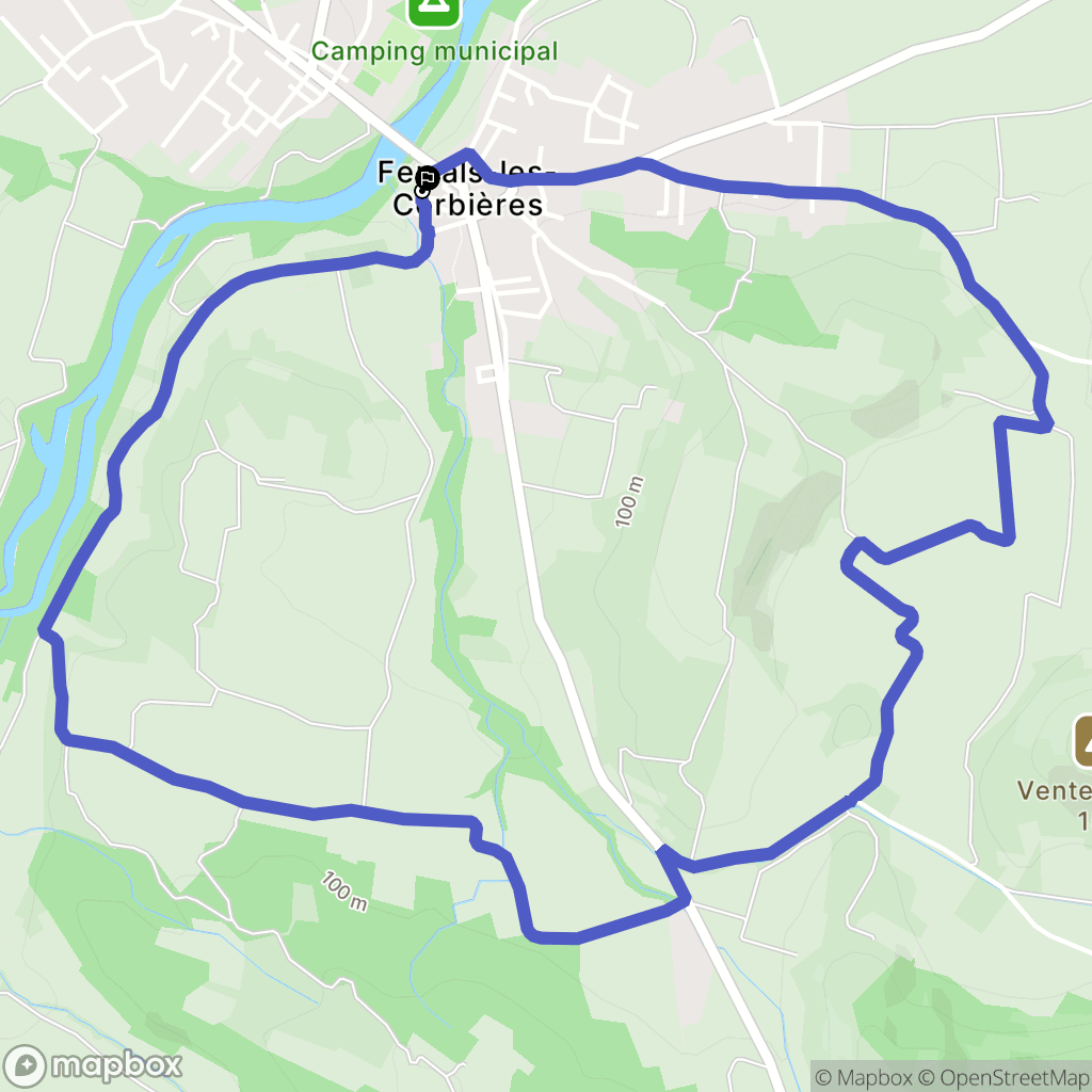 Ferrals-les-Corbières : carte du parcours de randonnée - France
