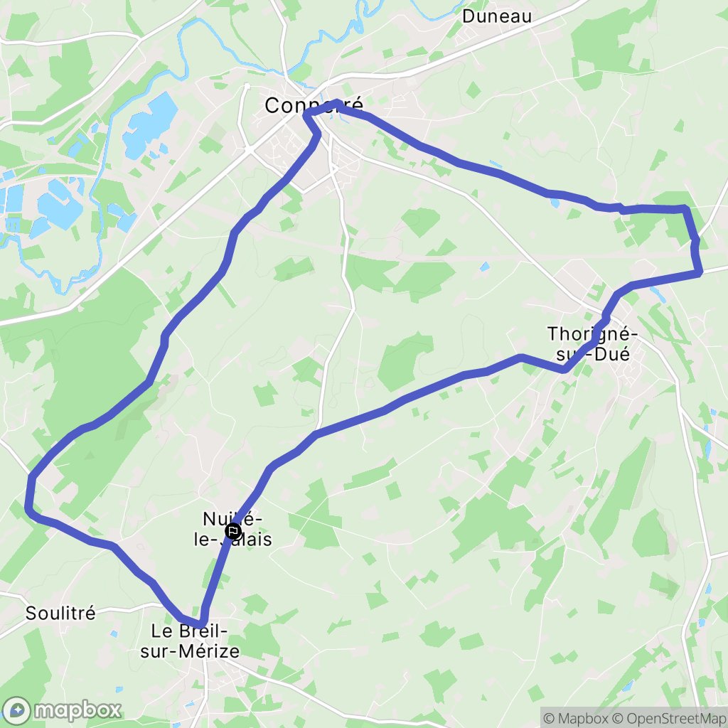 Nuillé-le-Jalais : carte du parcours de randonnée - France