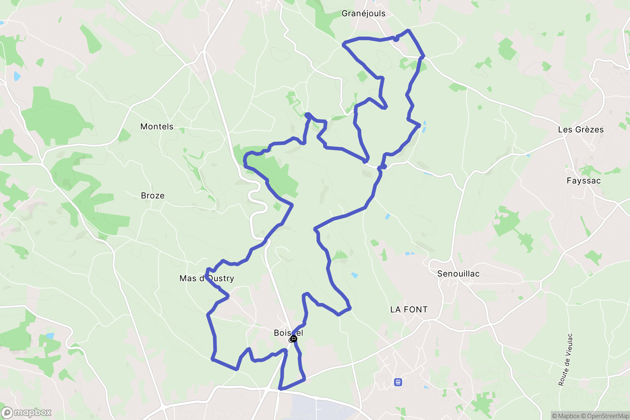 Gaillac : carte du parcours de randonnée - France
