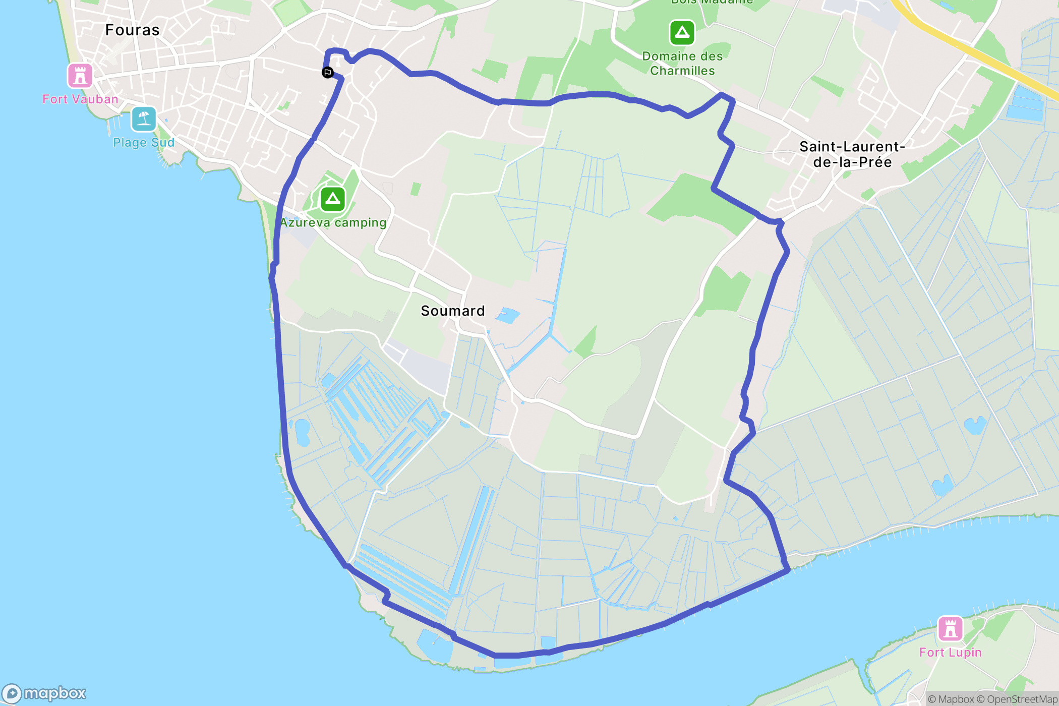 Fouras : carte du parcours de randonnée - France