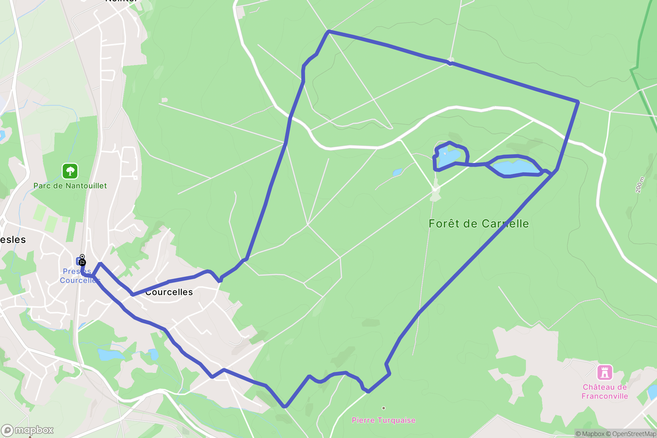 Presles : carte du parcours de randonnée - France