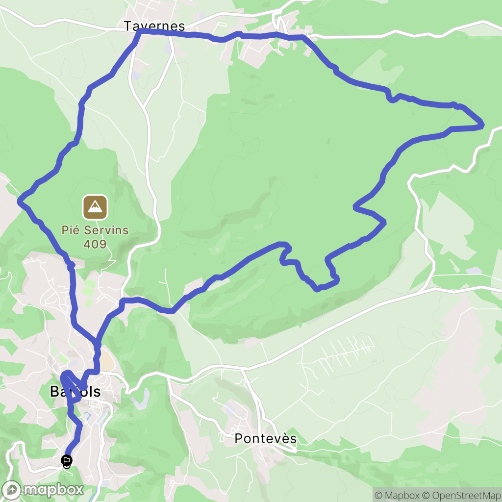 Barjols : carte du parcours de randonnée - France