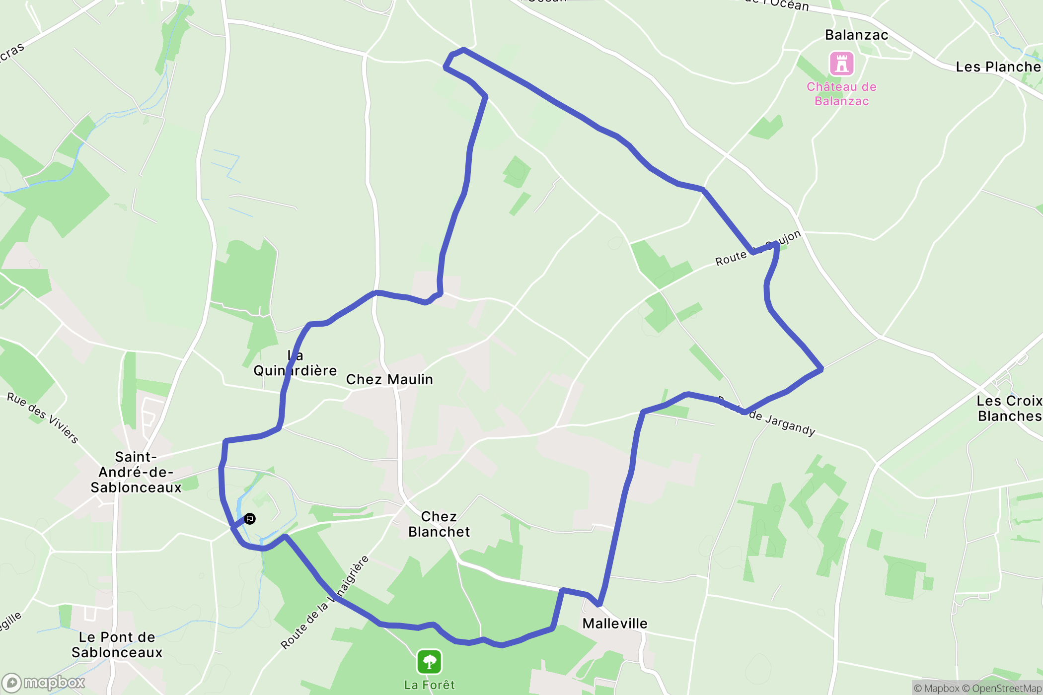 Sablonceaux : carte du parcours de randonnée - France