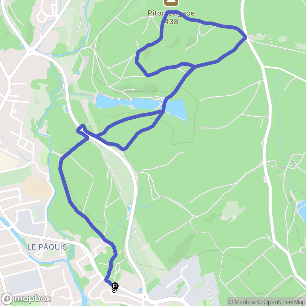 Valdoie : carte du parcours de randonnée - France