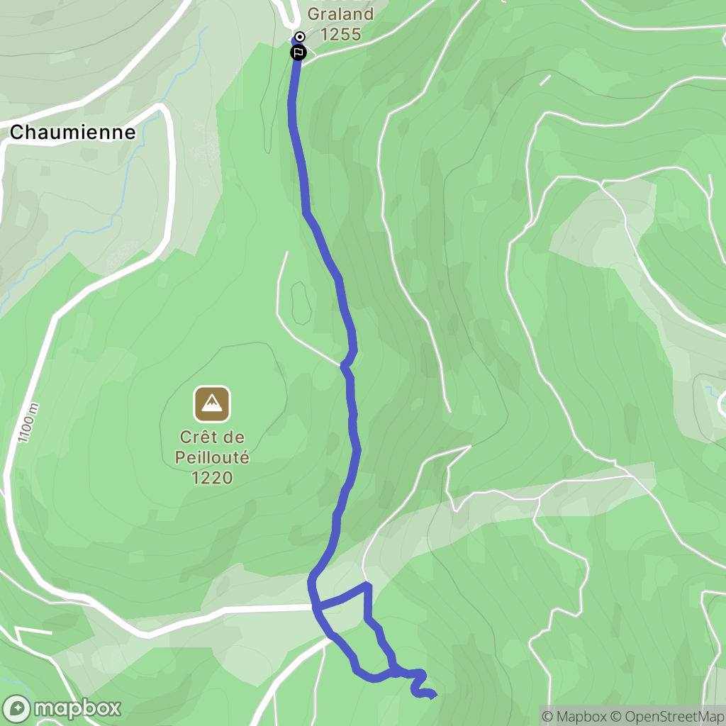 Véranne : carte du parcours de randonnée - France