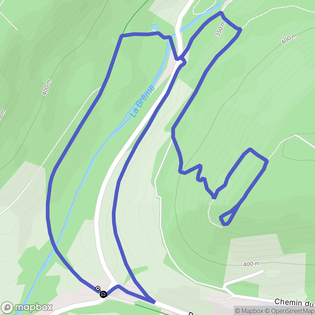 Ornans : carte du parcours de randonnée - France
