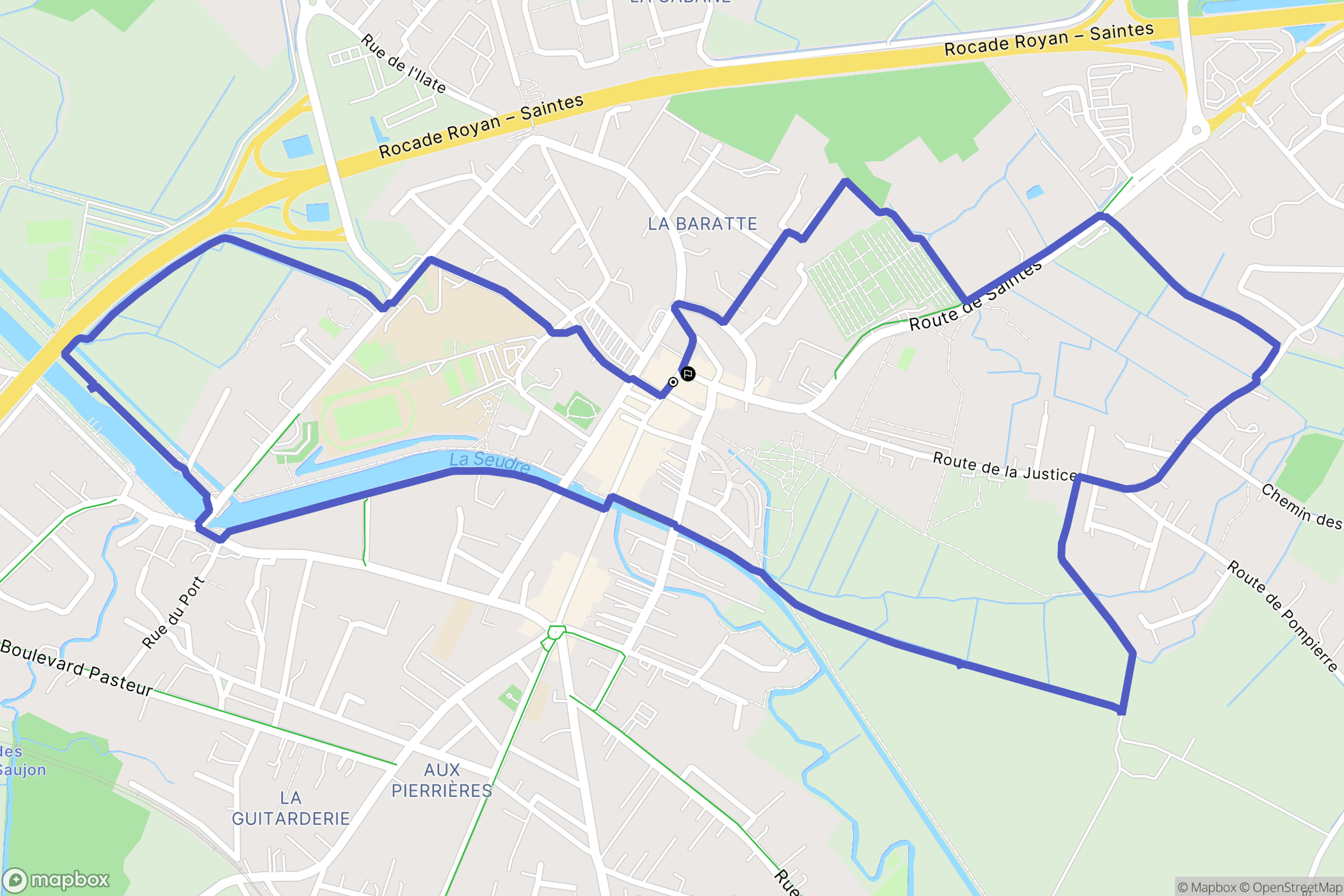 Saujon : carte du parcours de randonnée - France