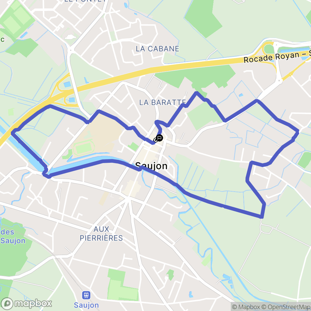 Saujon : carte du parcours de randonnée - France