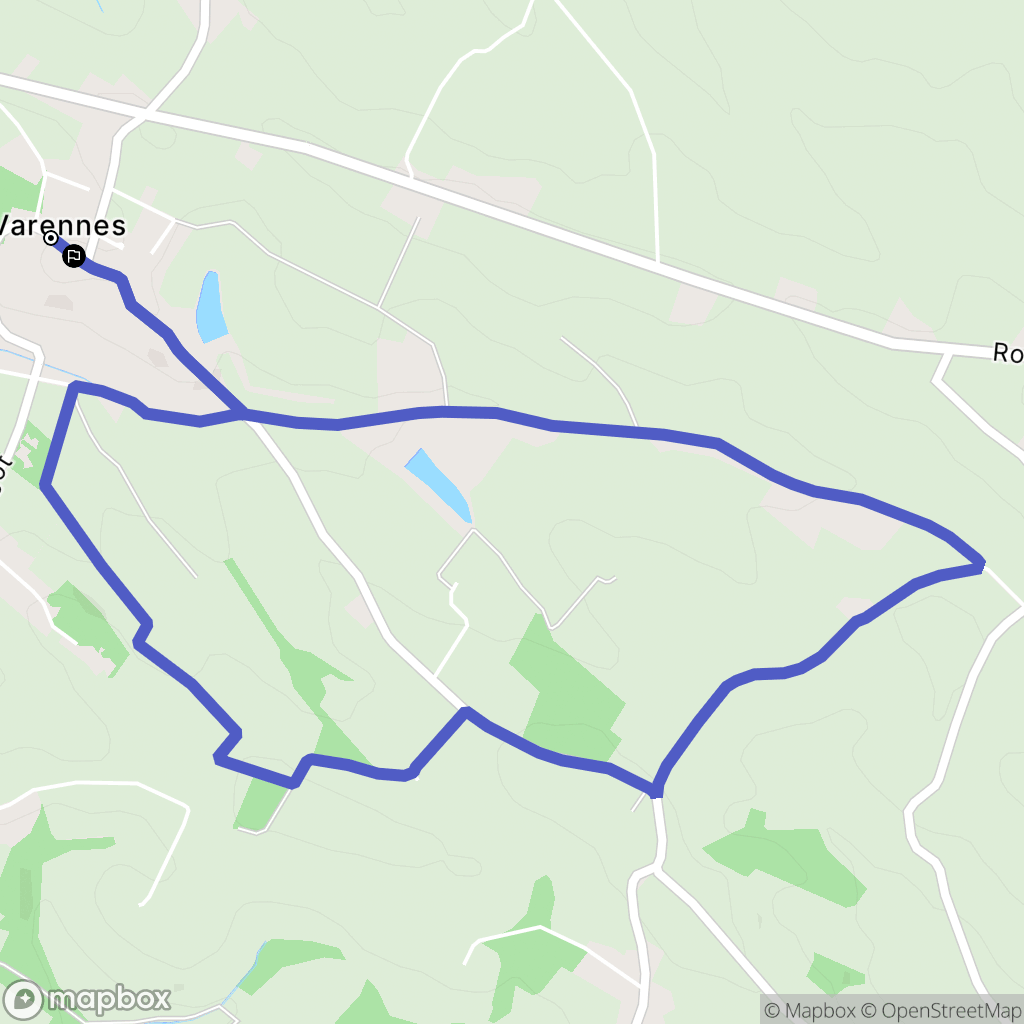 Varennes : carte du parcours de randonnée - France