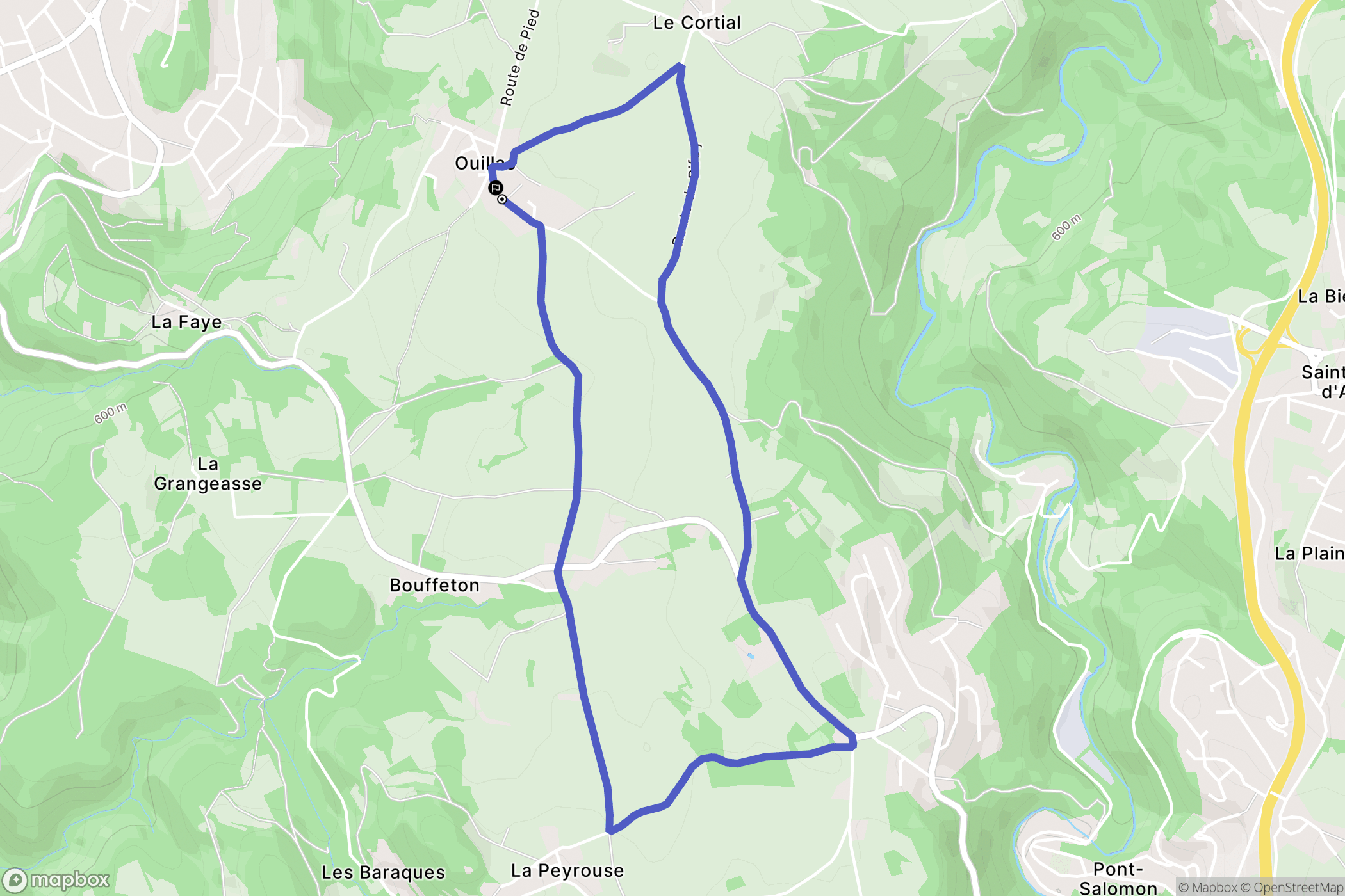 Aurec-sur-Loire : carte du parcours de randonnée - France