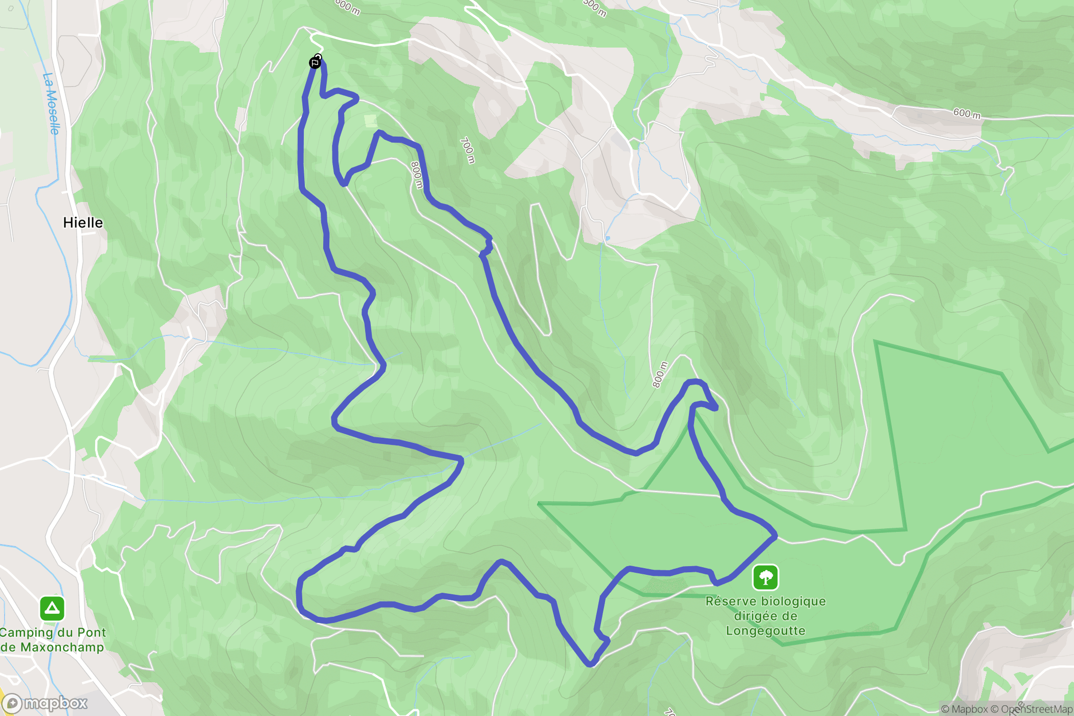 Vecoux : carte du parcours de randonnée - France