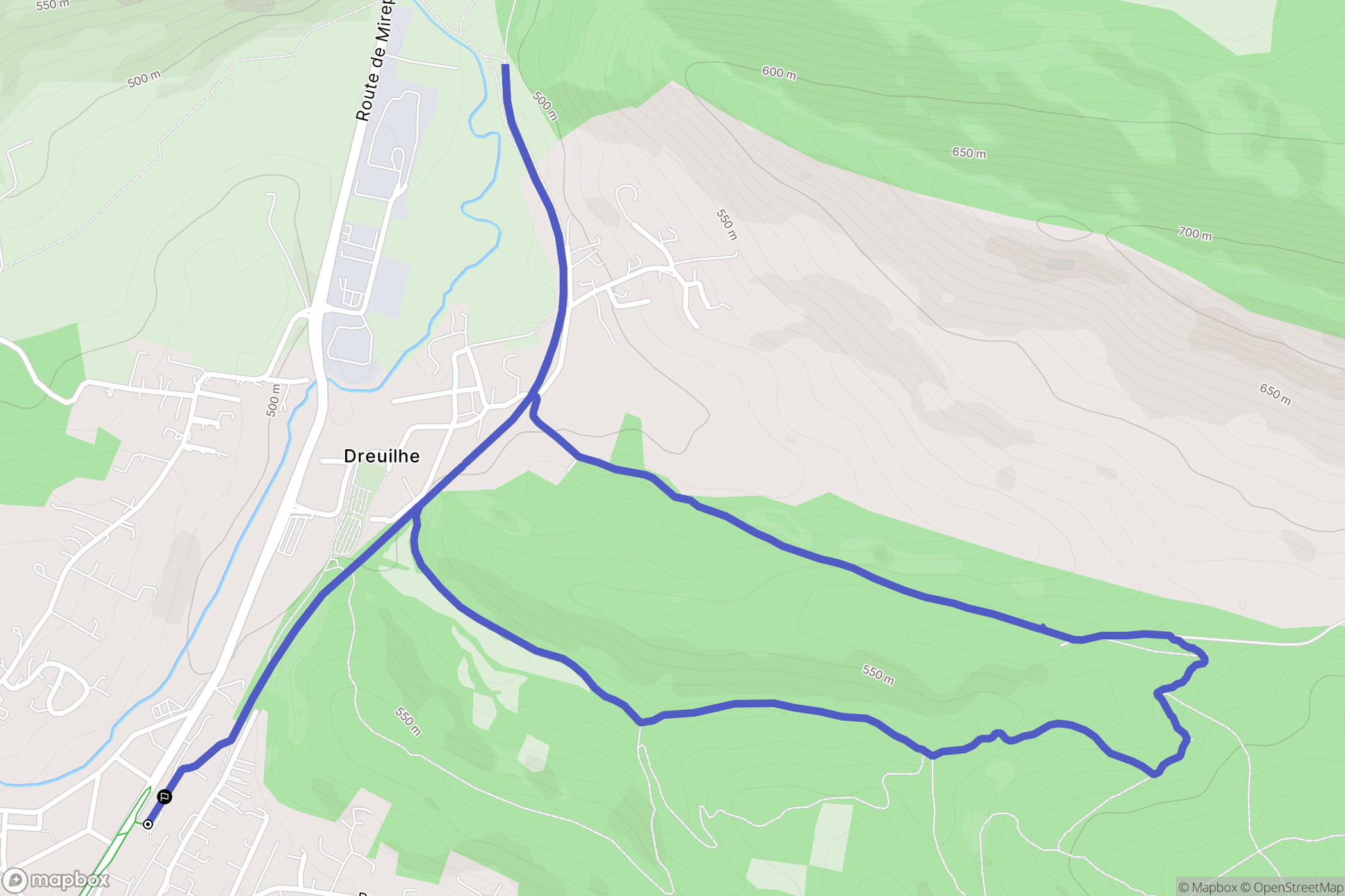 Lavelanet : carte du parcours de randonnée - France