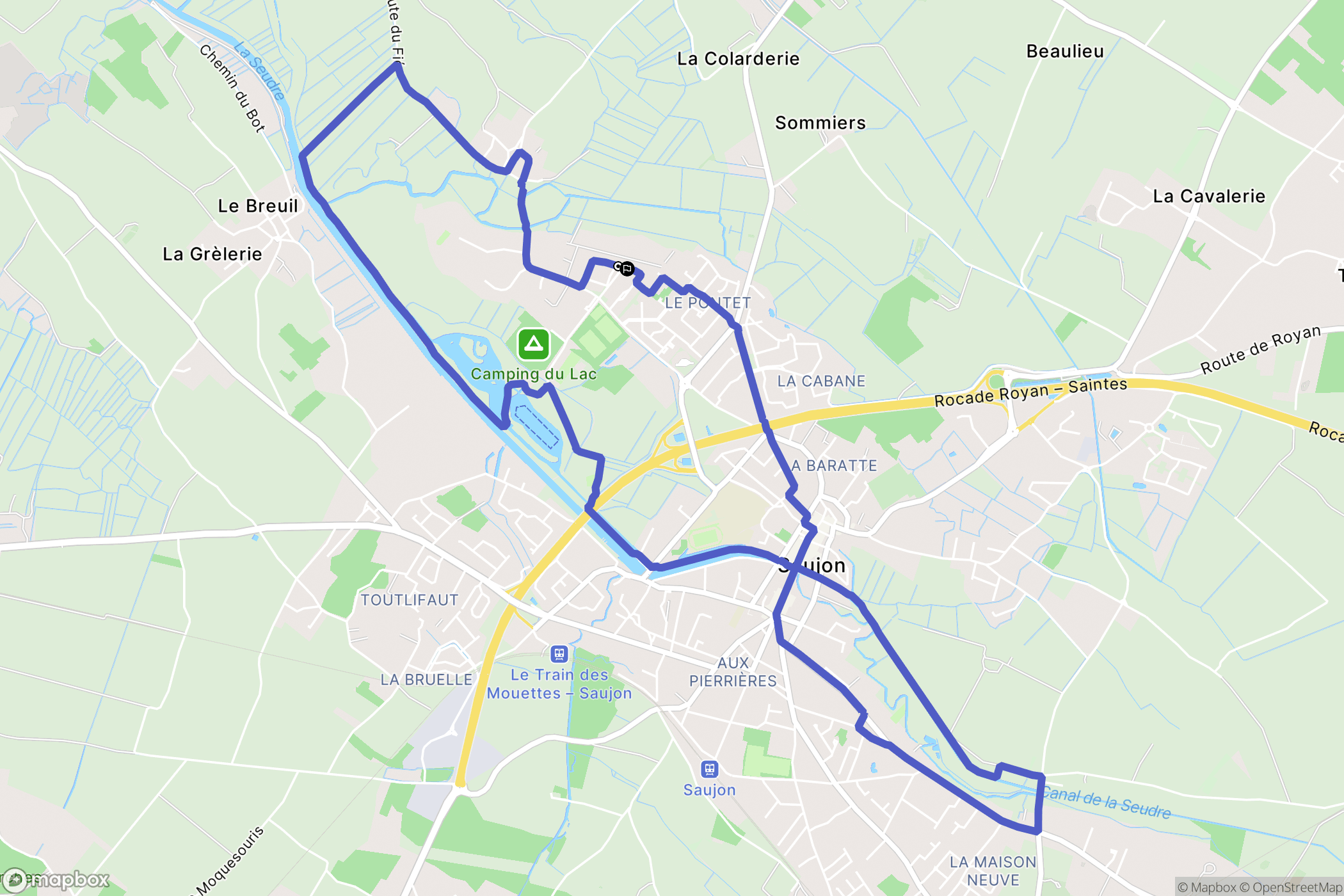 Saujon : carte du parcours de randonnée - France