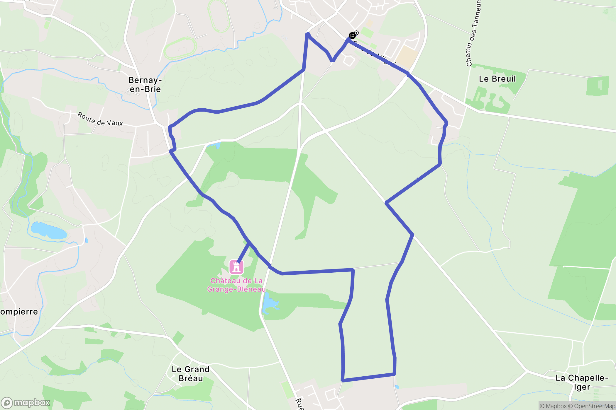 Rozay-en-Brie : carte du parcours de randonnée - France