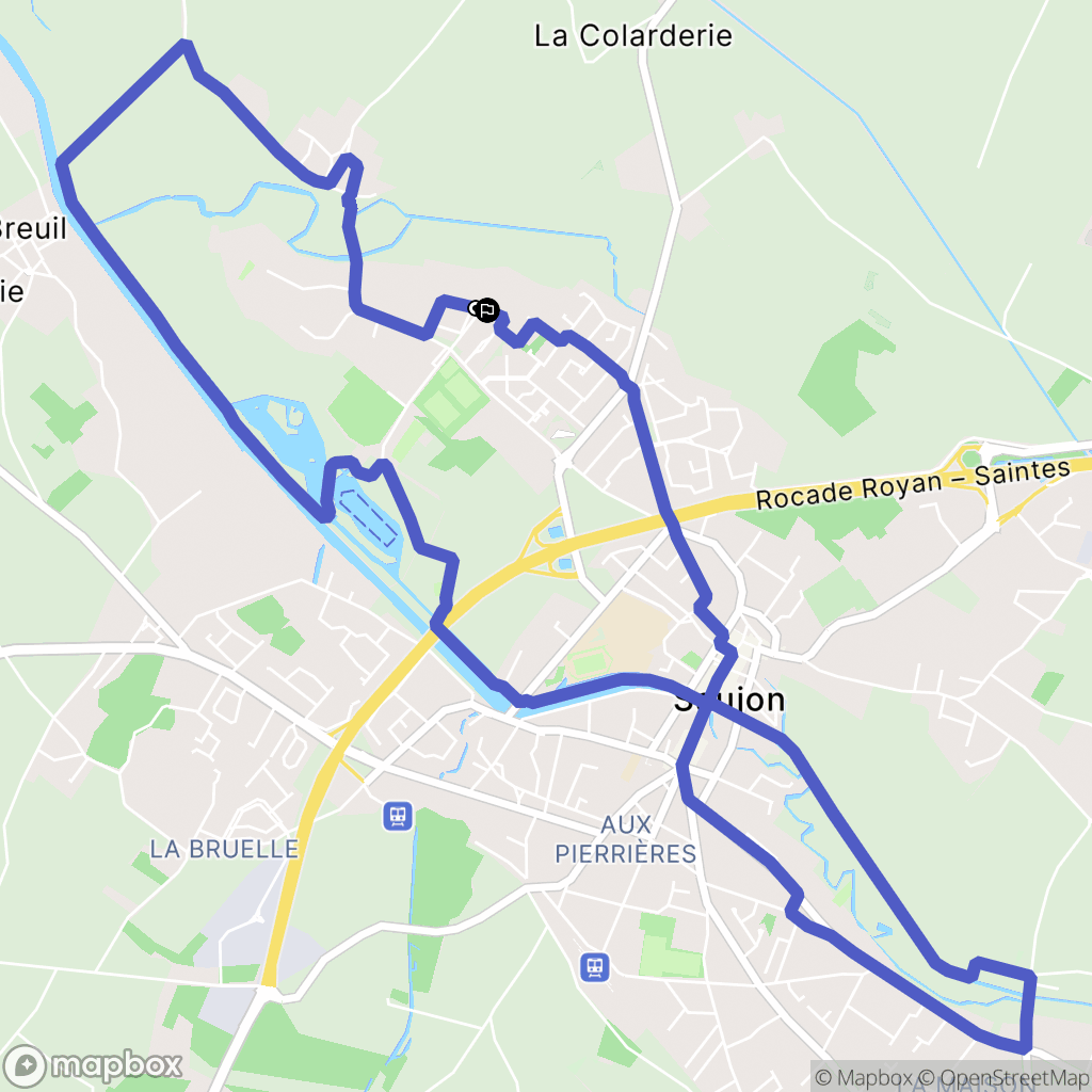 Saujon : carte du parcours de randonnée - France