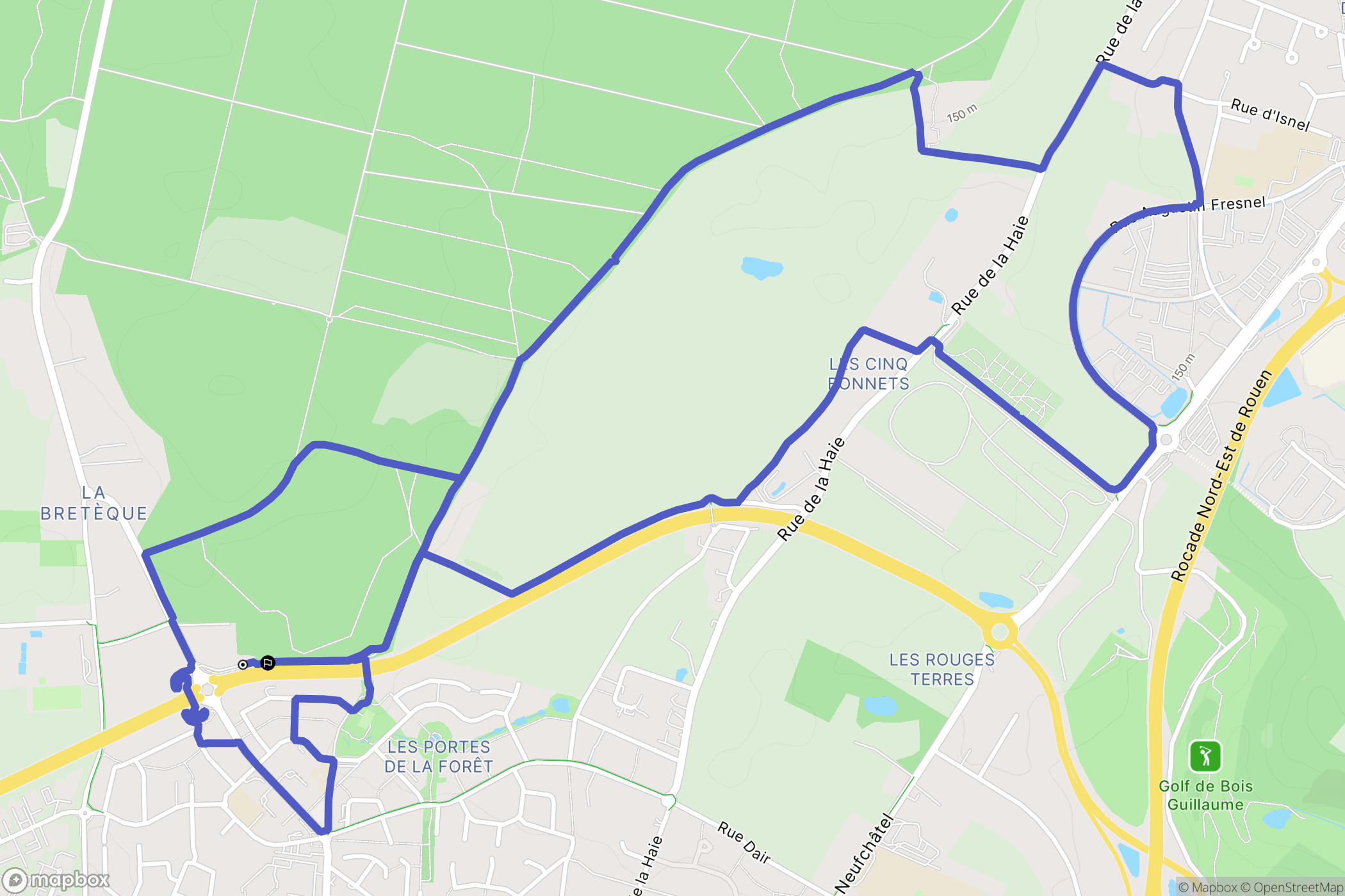 Bois-Guillaume : carte du parcours de randonnée - France