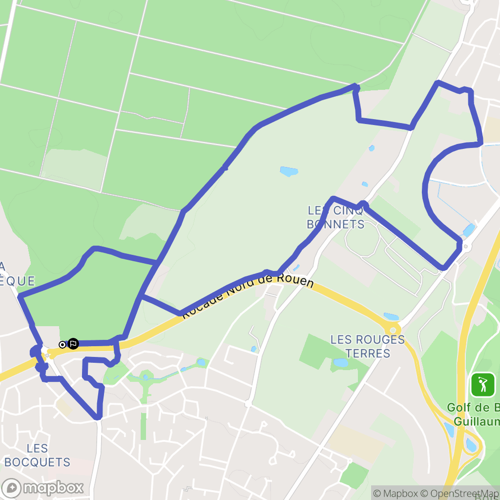 Bois-Guillaume : carte du parcours de randonnée - France