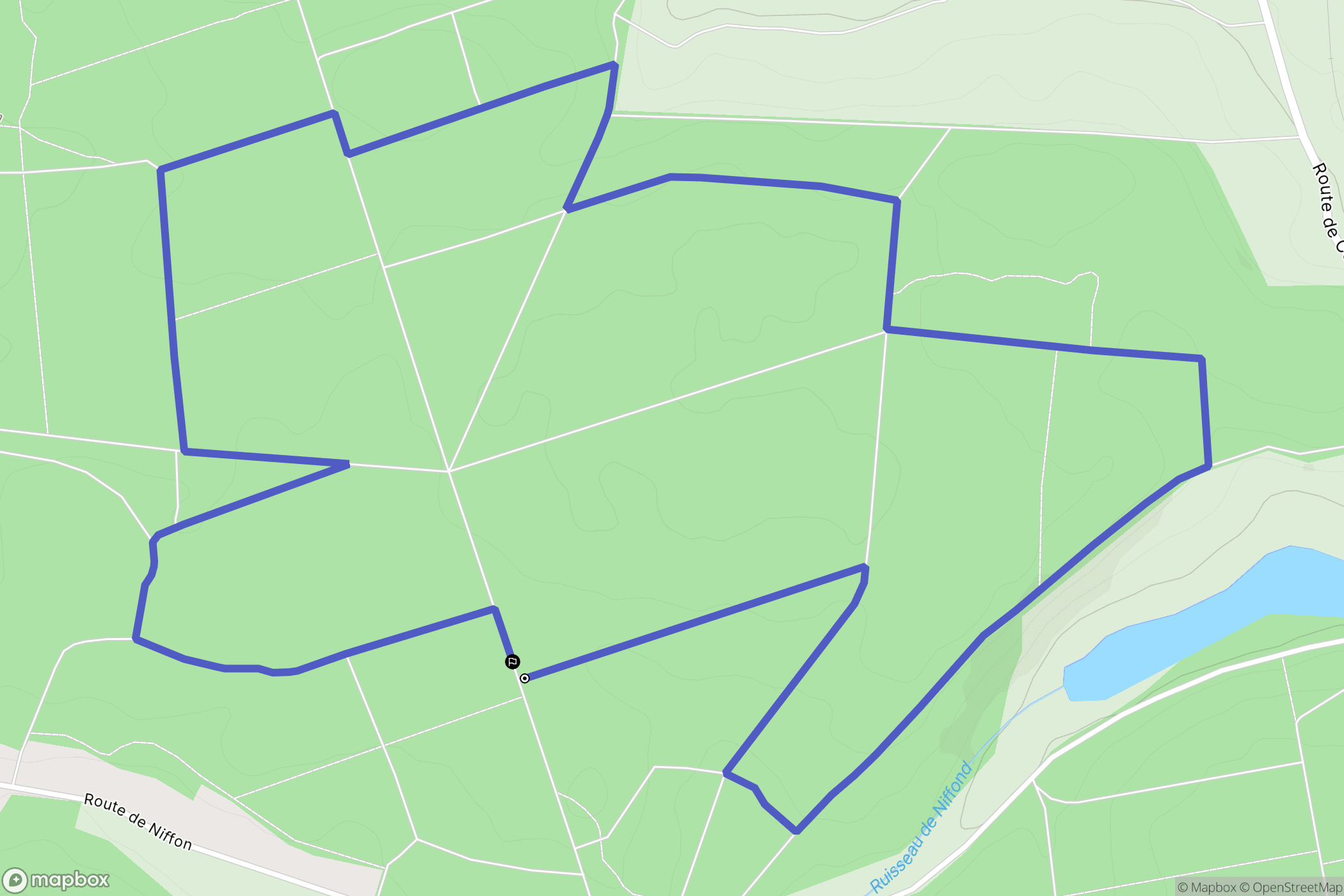 Urzy : carte du parcours de randonnée - France