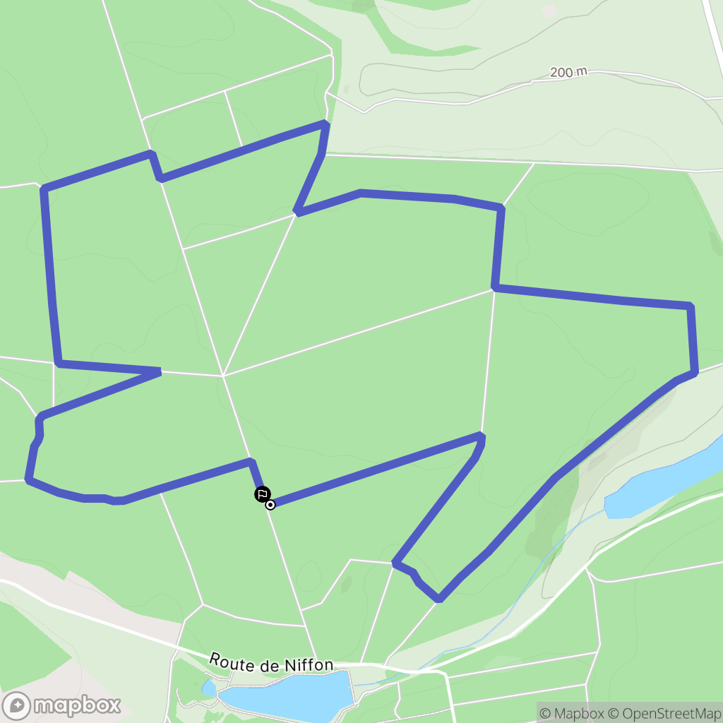 Urzy : carte du parcours de randonnée - France