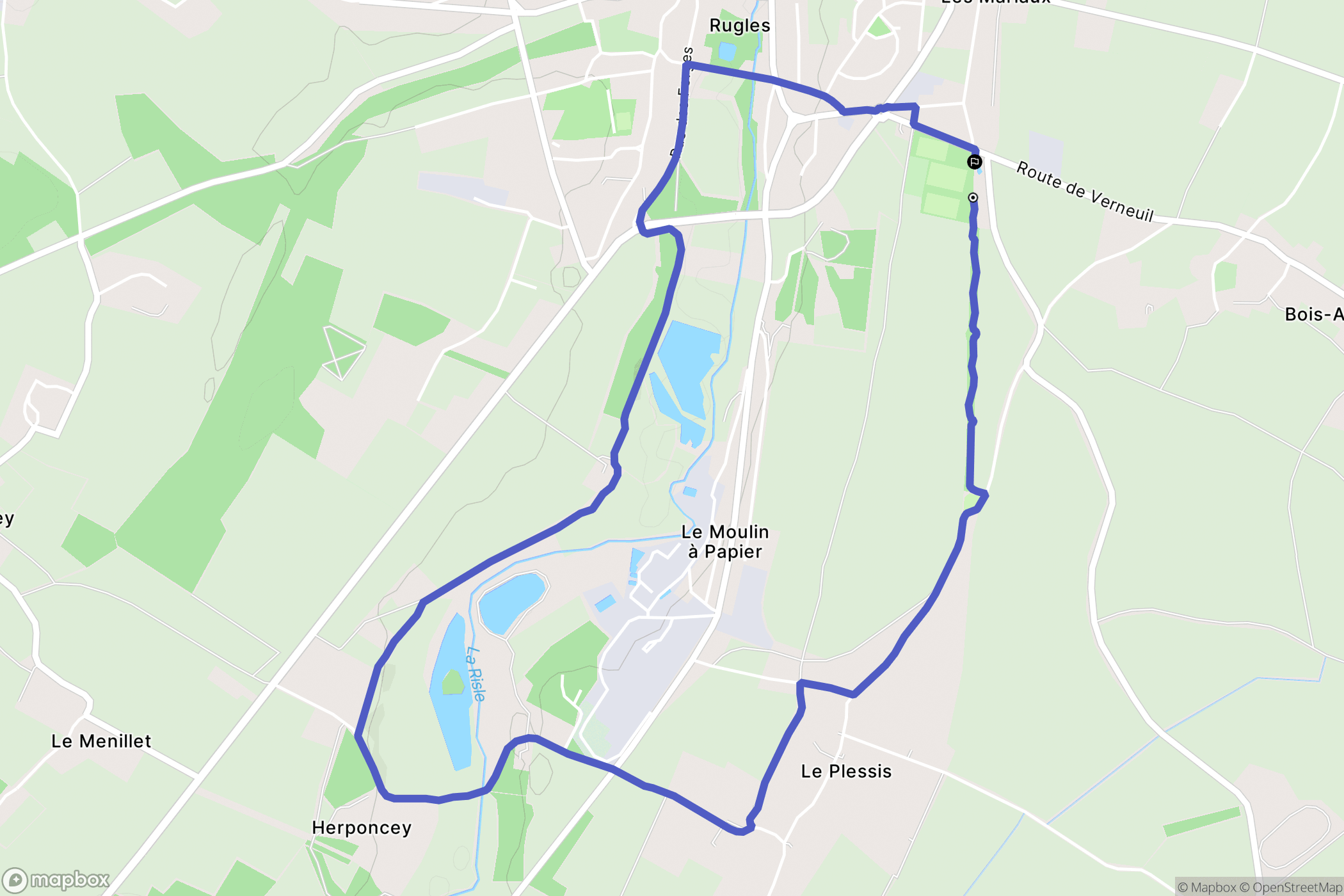 Bois-Arnault : carte du parcours de randonnée - France