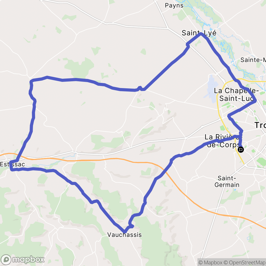 Saint-André-les-Vergers : carte du parcours de randonnée - France