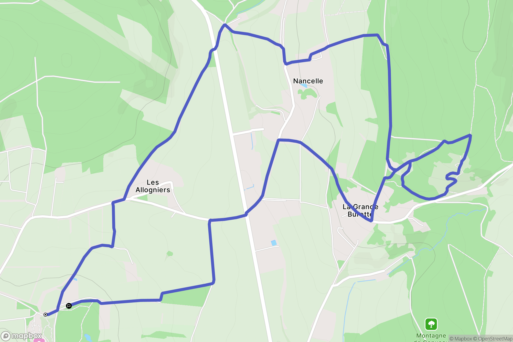 La Roche-Vineuse : carte du parcours de randonnée - France
