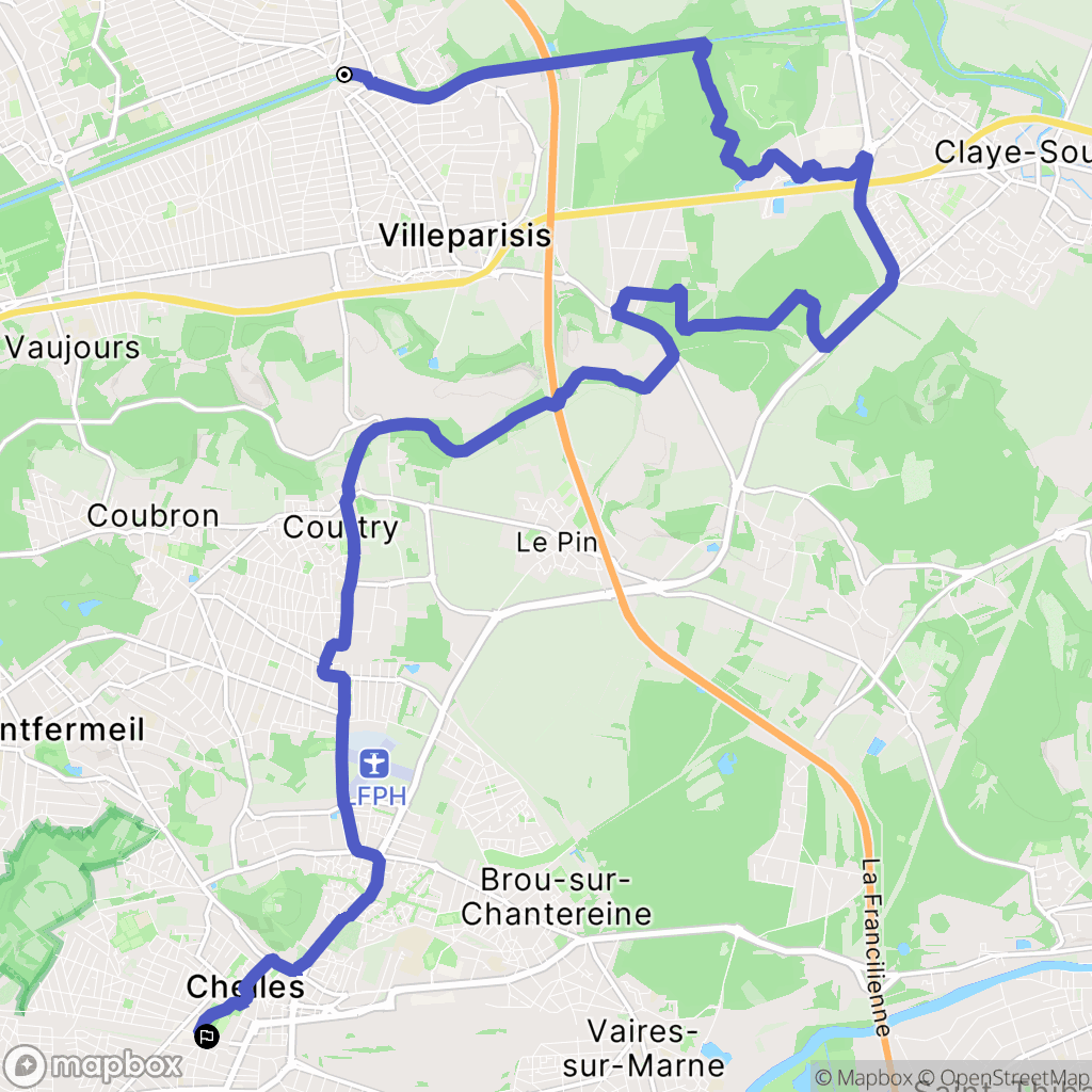 Villeparisis : carte du parcours de randonnée - France