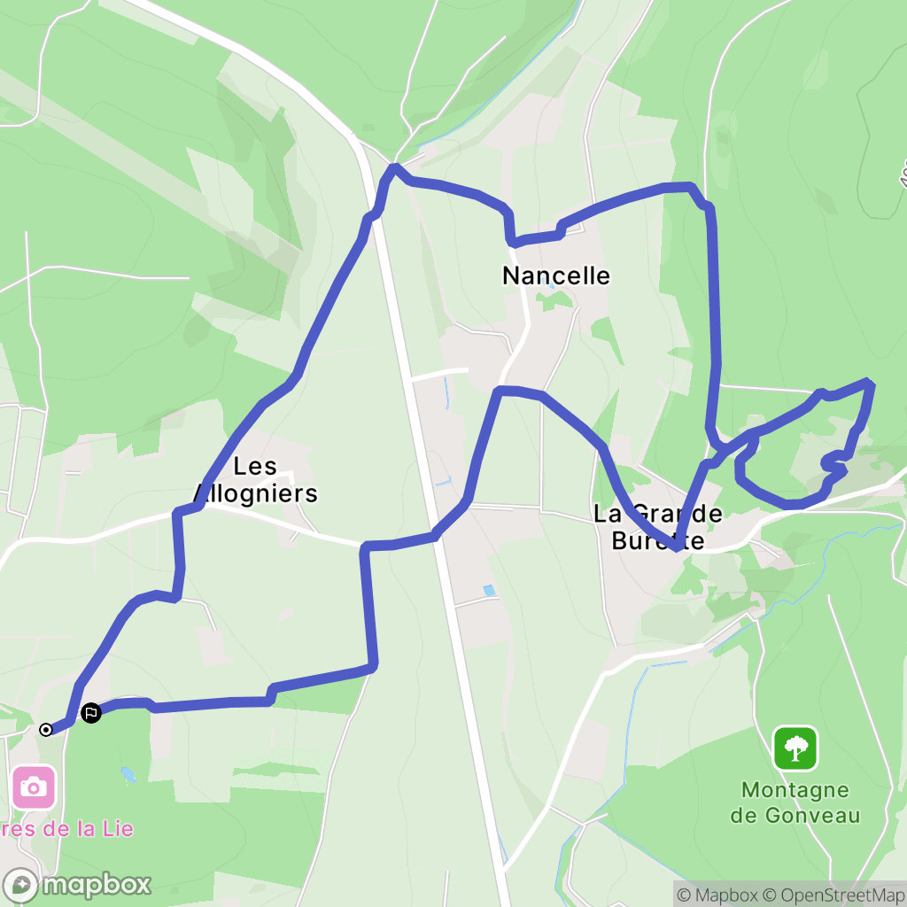 La Roche-Vineuse : carte du parcours de randonnée - France