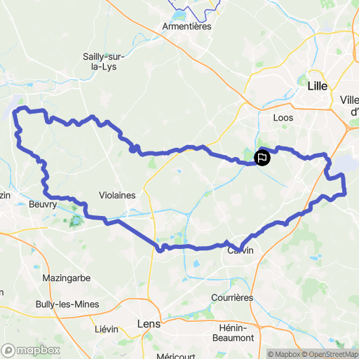 Houplin-Ancoisne : carte du parcours de randonnée - France