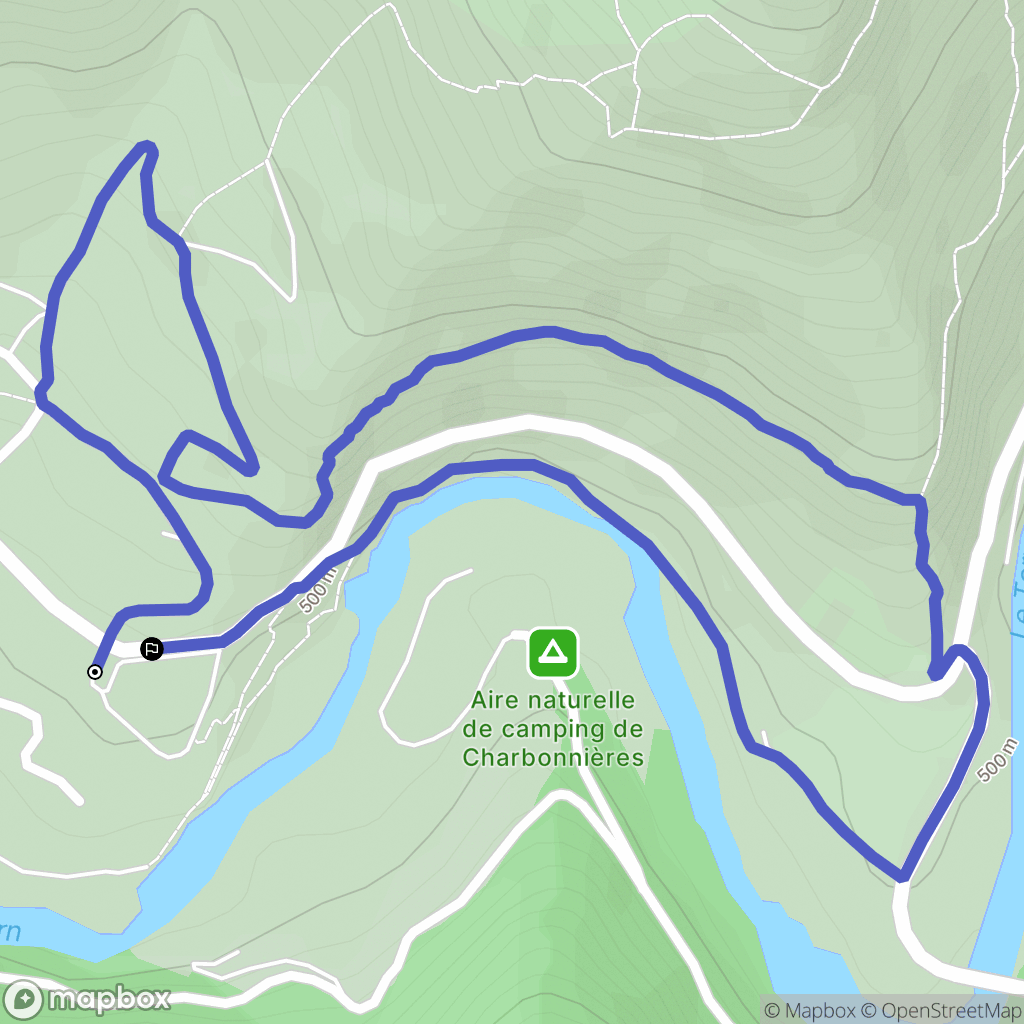 Gorges du Tarn Causses : carte du parcours de randonnée - France