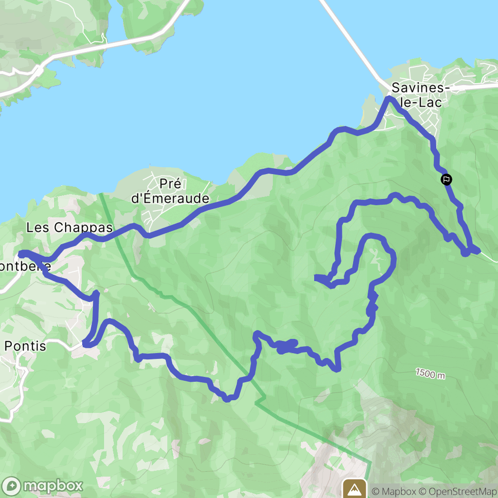 Savines-le-Lac : carte du parcours de randonnée - France