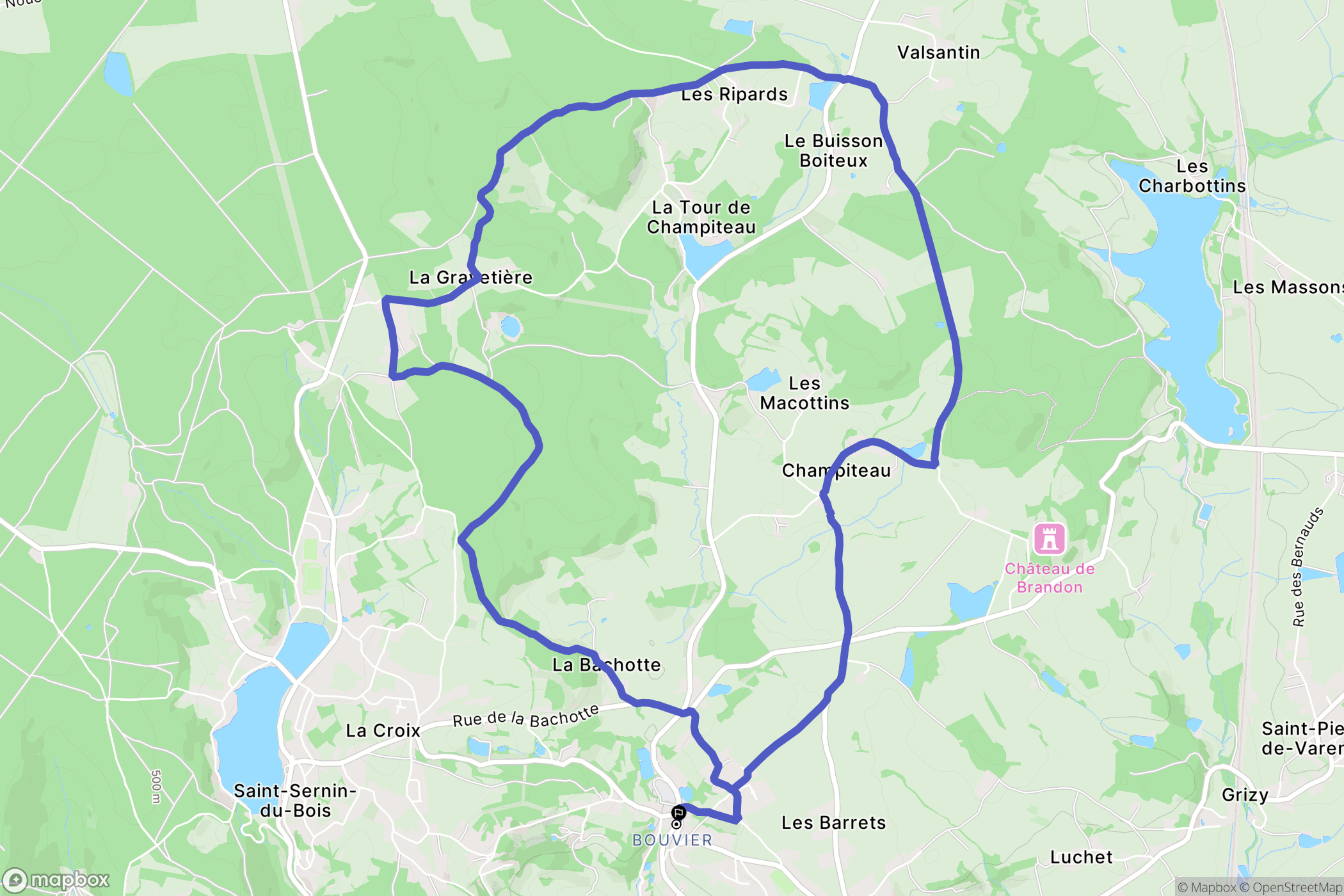 Saint-Firmin : carte du parcours de randonnée - France