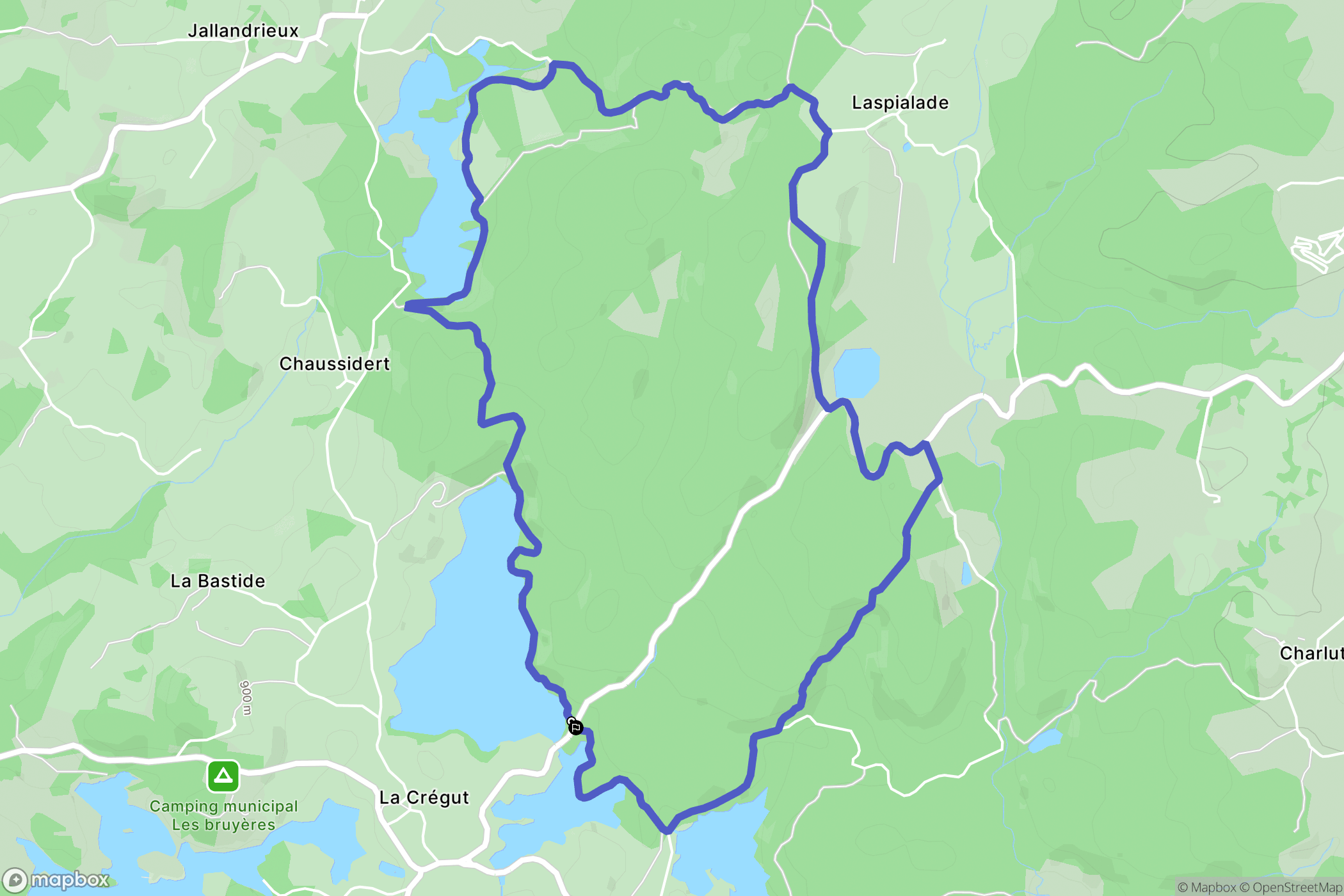 Trémouille : carte du parcours de randonnée - France