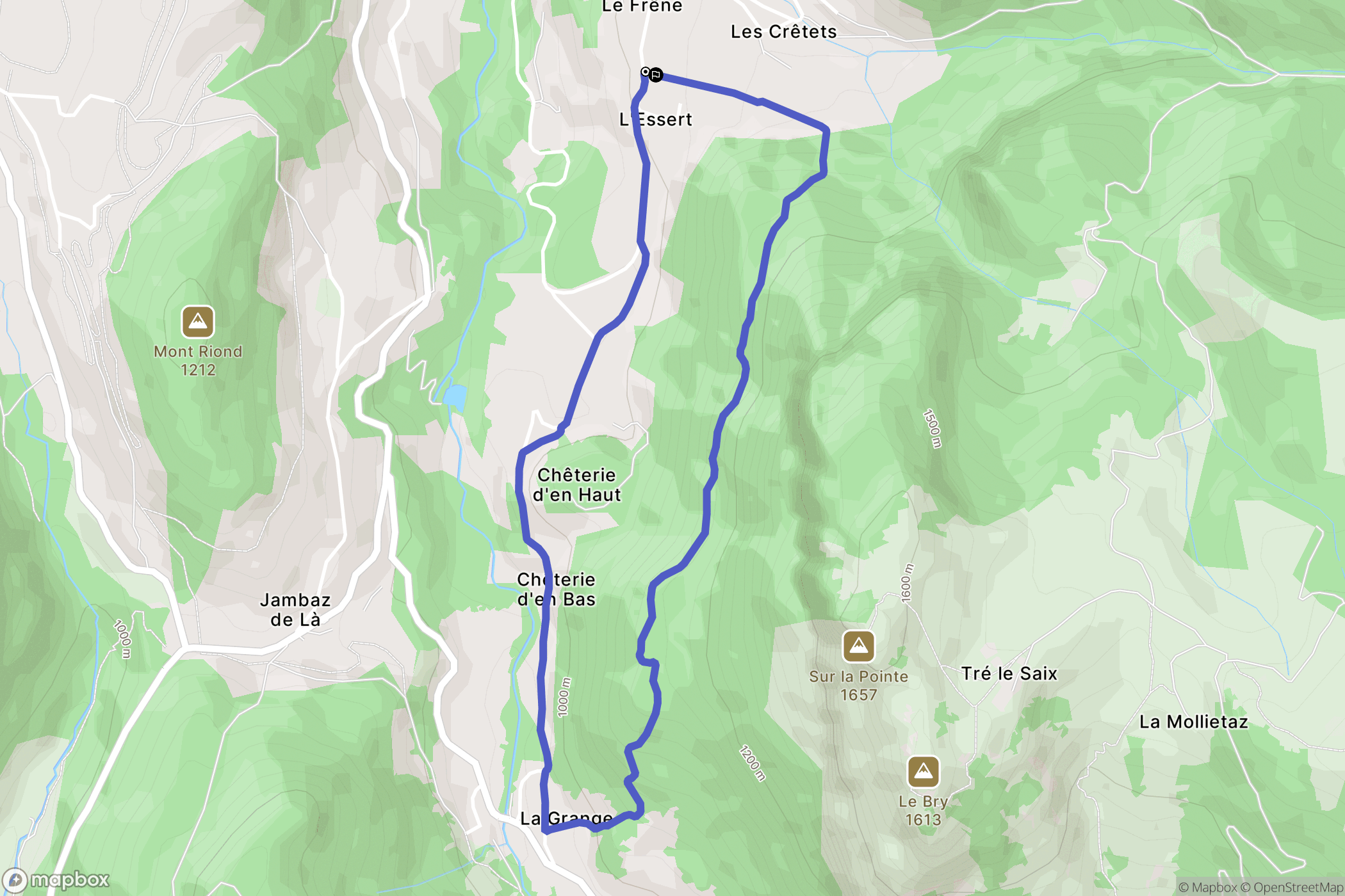 Bellevaux : carte du parcours de randonnée - France