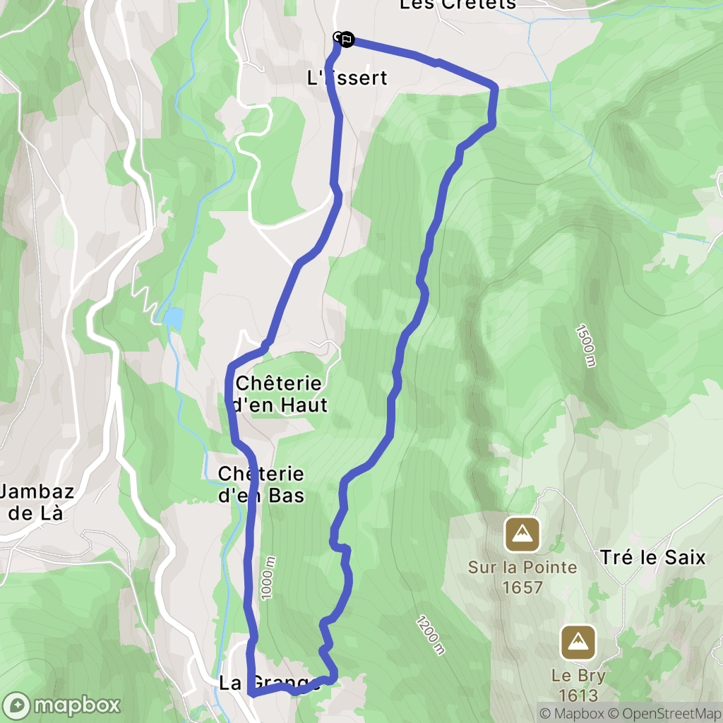 Bellevaux : carte du parcours de randonnée - France