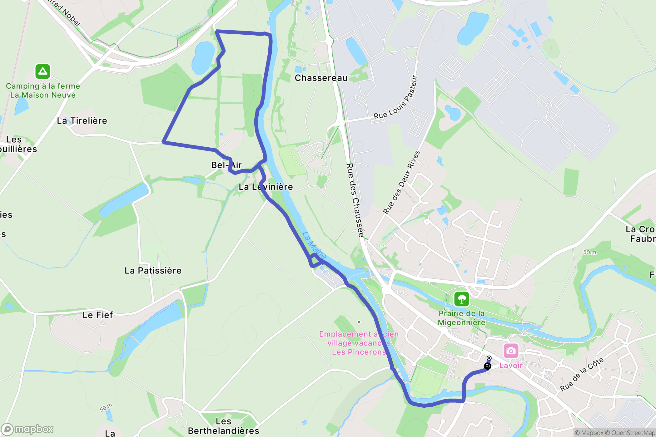 Montaigu-Vendée : carte du parcours de randonnée - France