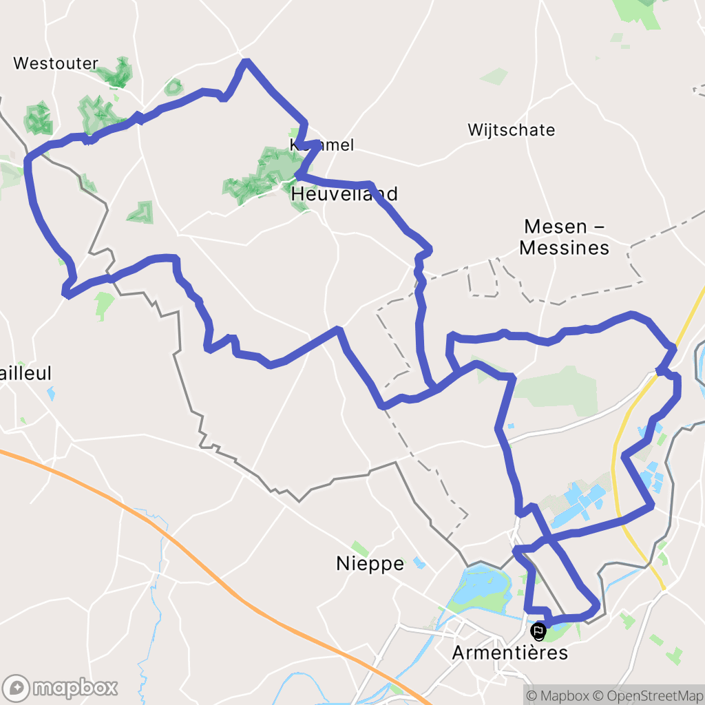 Armentières : carte du parcours de randonnée - France
