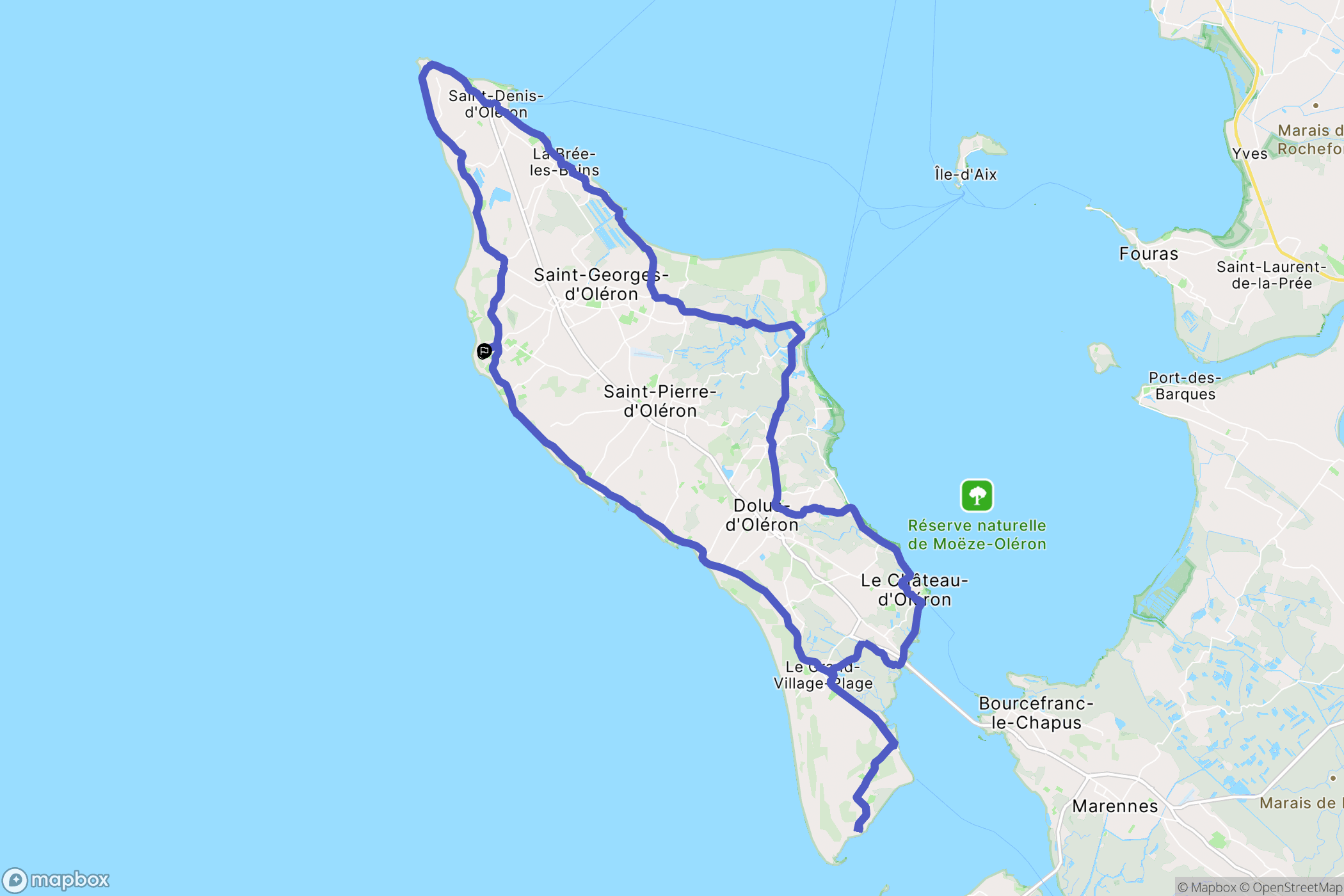 Saint-Georges-d'Oléron : carte du parcours de randonnée - France