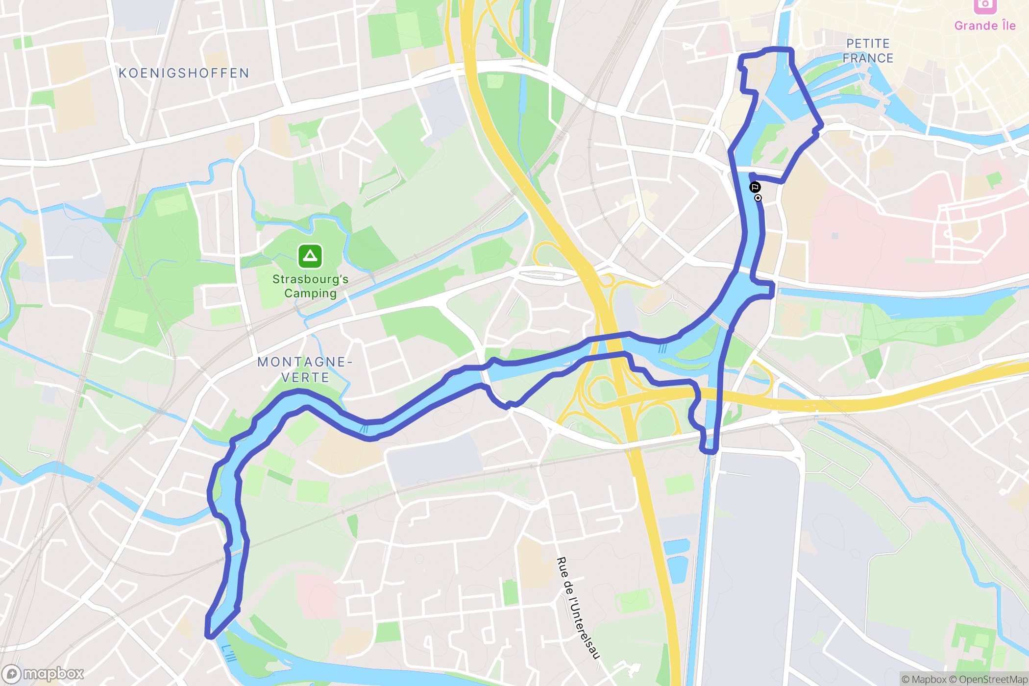 Strasbourg : carte du parcours de randonnée - France