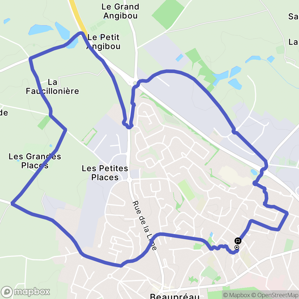 Beaupréau-en-Mauges : carte du parcours de randonnée - France