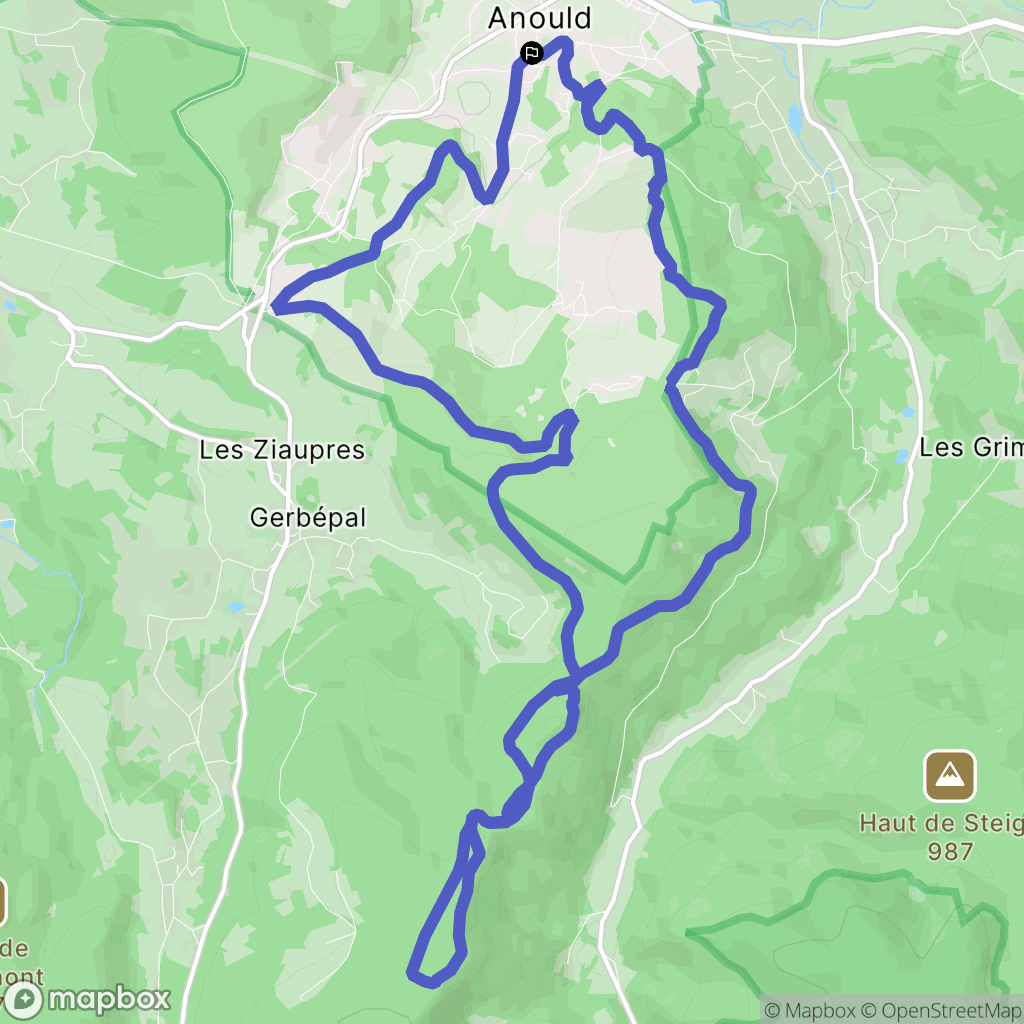 Anould : carte du parcours de randonnée - France