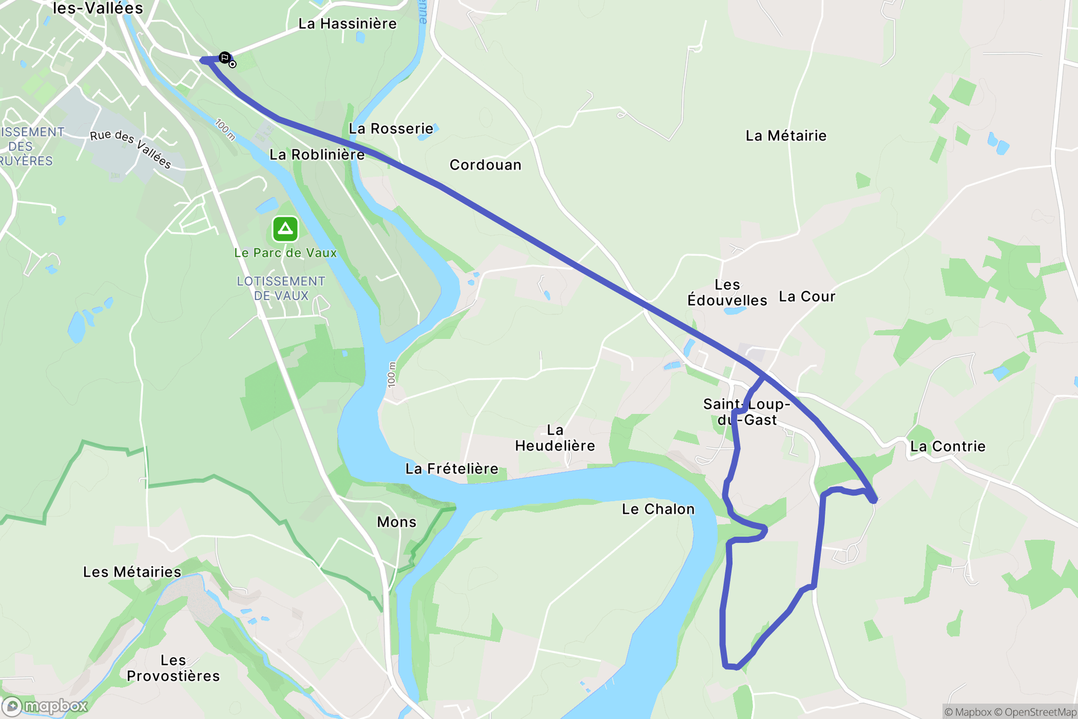 Ambrières-les-Vallées : carte du parcours de randonnée - France
