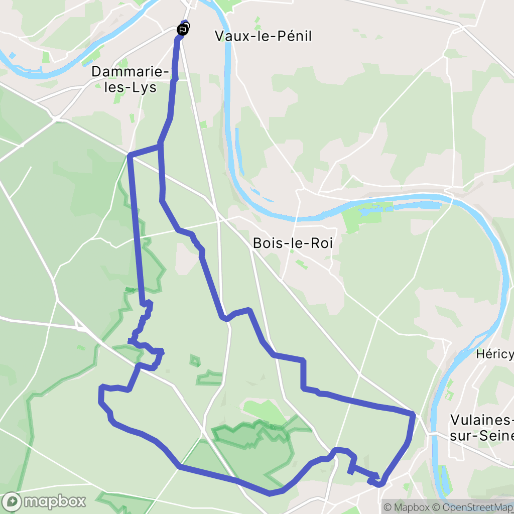 Melun : carte du parcours de randonnée - France