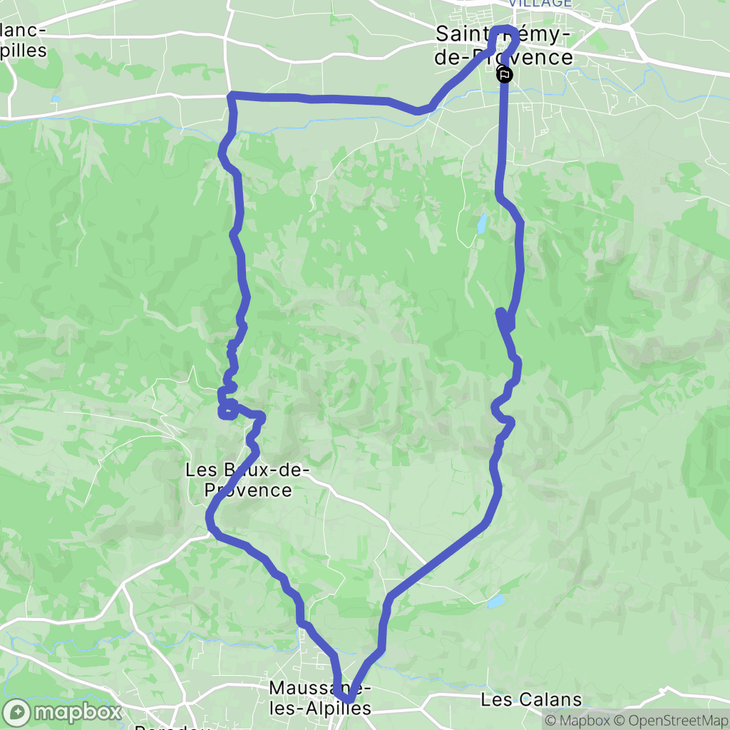 Saint-Rémy-de-Provence : carte du parcours de randonnée - France