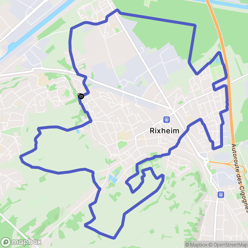 Rixheim : carte du parcours de randonnée - France