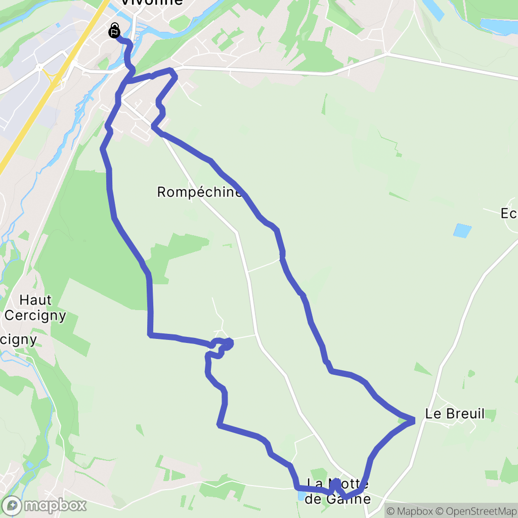 Vivonne : carte du parcours de randonnée - France