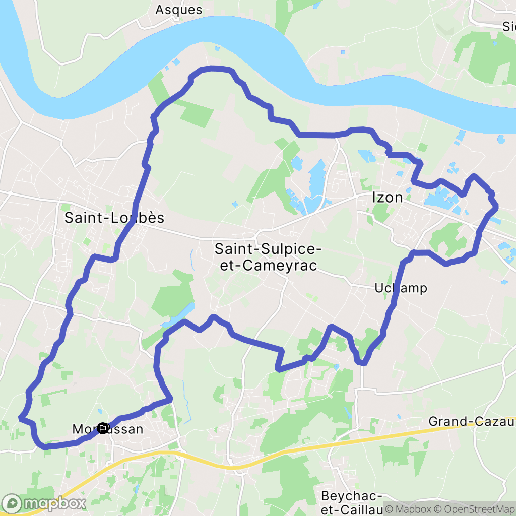 Montussan : carte du parcours de randonnée - France